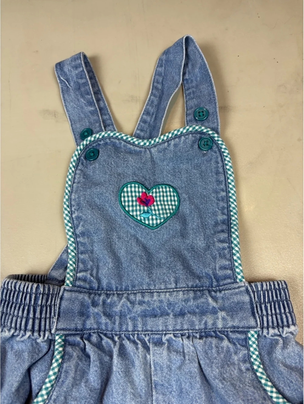 Gymboree Vintage Denim Heart Overalls Kids XS